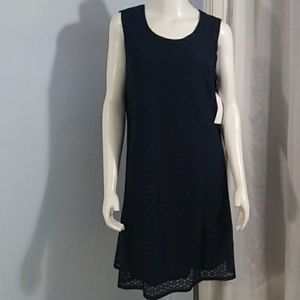 Kim Rogers Navy Lacy Dress BEAUTIFUL